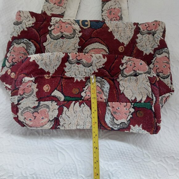 Santa Claus handmade tote bag cotton with snaps - Picture 5 of 7